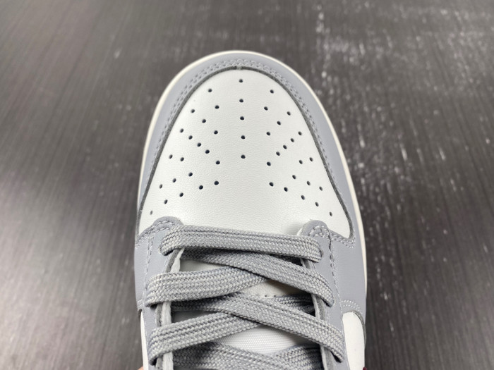 nike dunk low "grey/white/red" dd1503-122