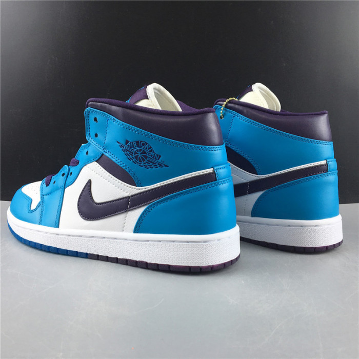 jordan 1 mid hornets  554724-415