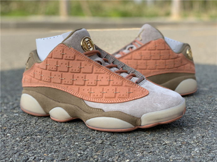 clot x air jordan 13 low sepia stone/canteen-terra blush at3102-200