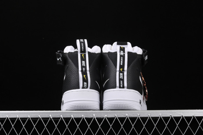 air force 1 mid utility white black  804609-103