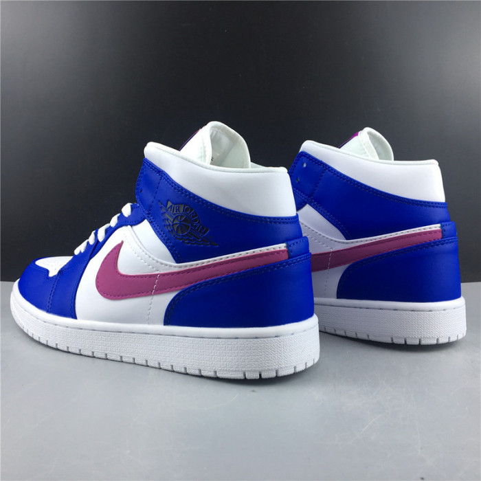 air jordan 1 mid hyper royal/hyper violet-white 554724-451