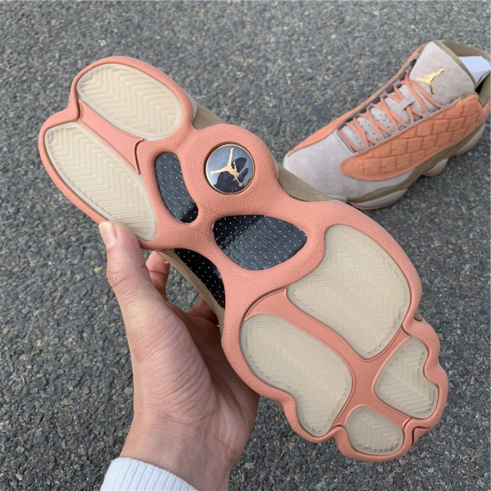 clot x air jordan 13 low sepia stone/canteen-terra blush at3102-200
