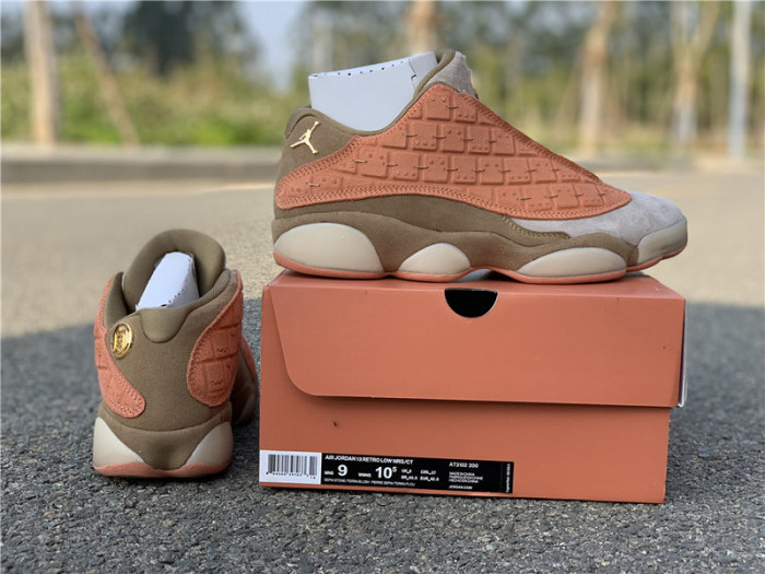 clot x air jordan 13 low sepia stone/canteen-terra blush at3102-200