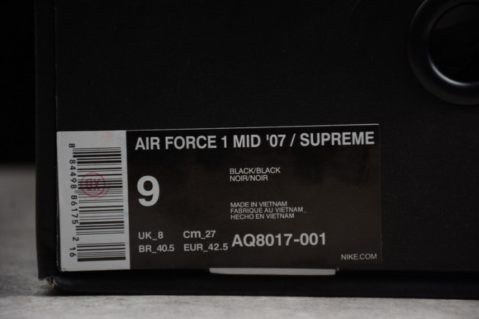 air force 1 mid nba black  aq8017-001