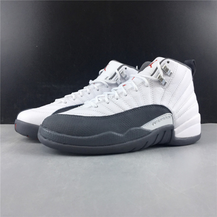 air jordan 12 white dark grey gym red 130690-160