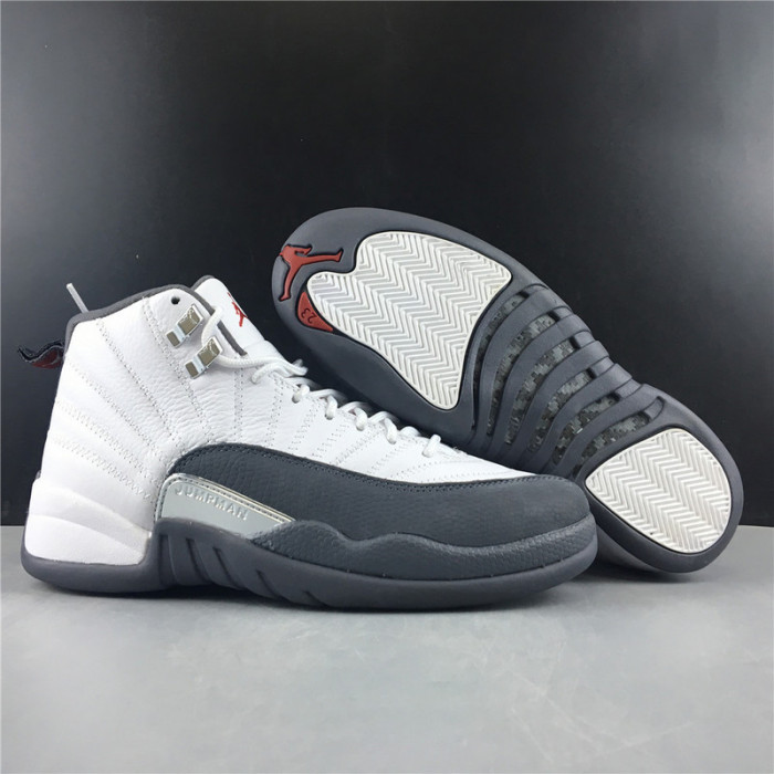 air jordan 12 white dark grey gym red 130690-160