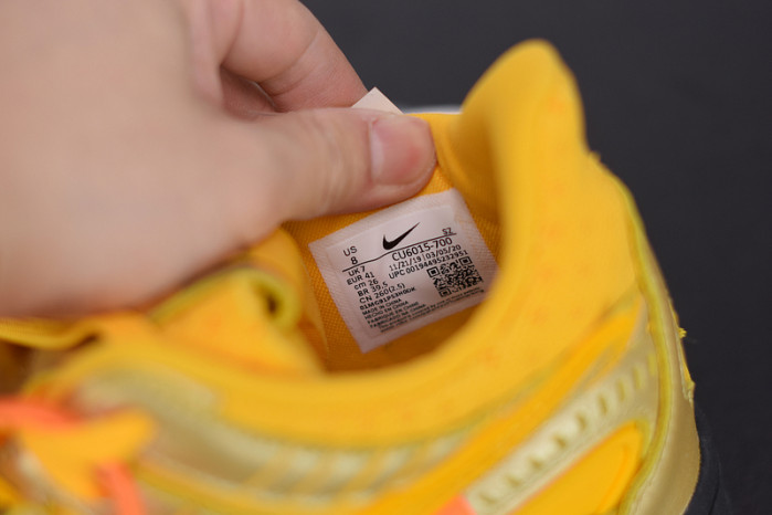 ofw nike air rubber dunk “university gold” cu6015-700