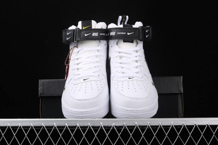 air force 1 mid utility white black  804609-103