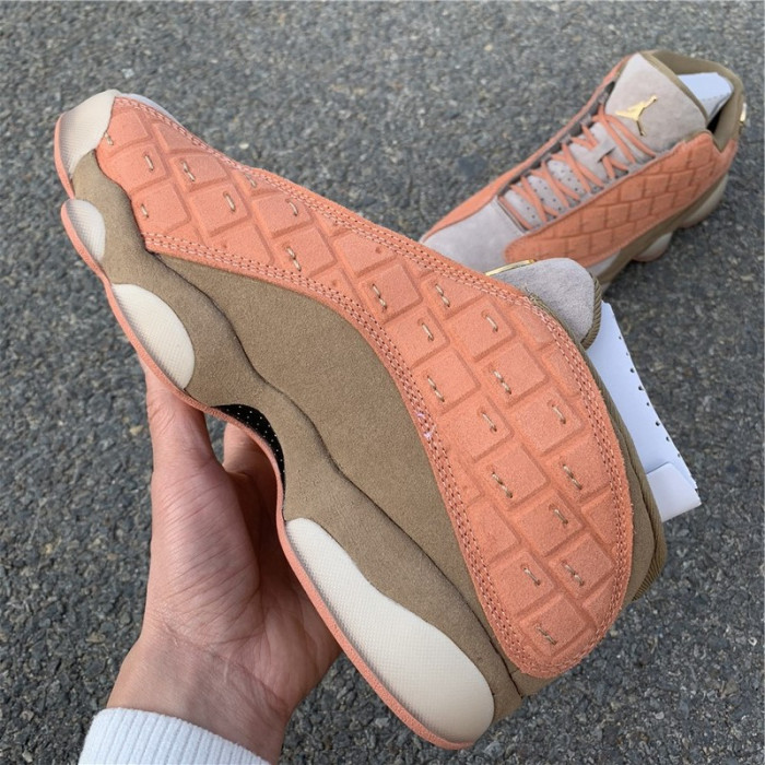 clot x air jordan 13 low sepia stone/canteen-terra blush at3102-200