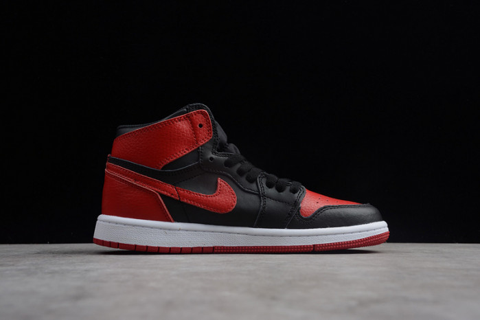 kids air jordan 1 retro high og banned bred black red  555088 001