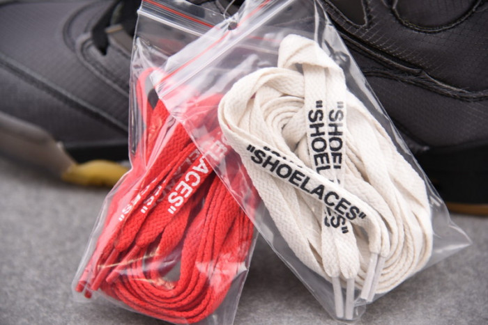 air jordan 5 retro ofw black/muslin-fire red  ct8480-001