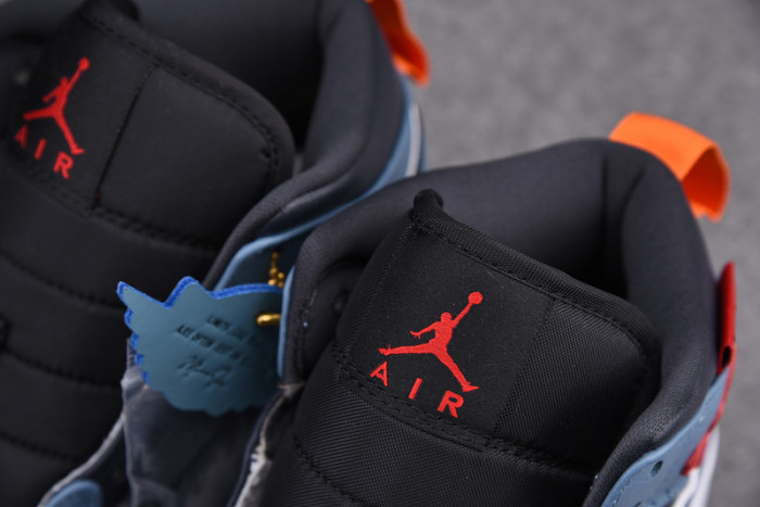 F**etasm x jordan 1 mid fearless blue white  cu2802-100