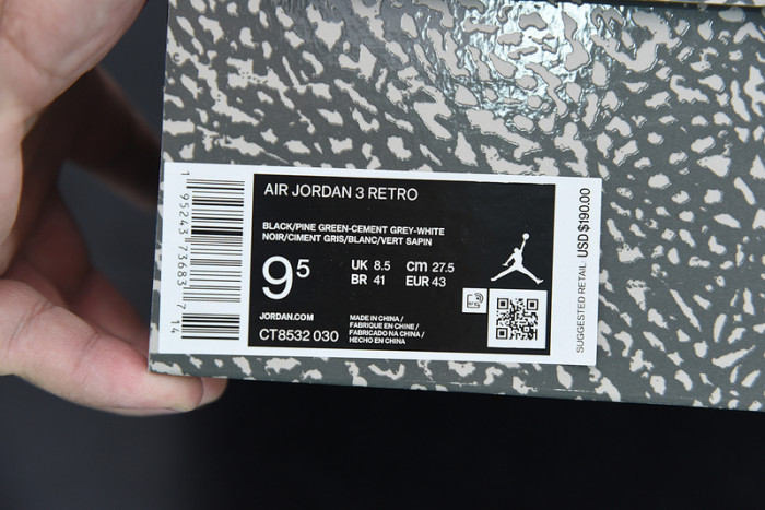 air jordan 3 pine green ct8532-030