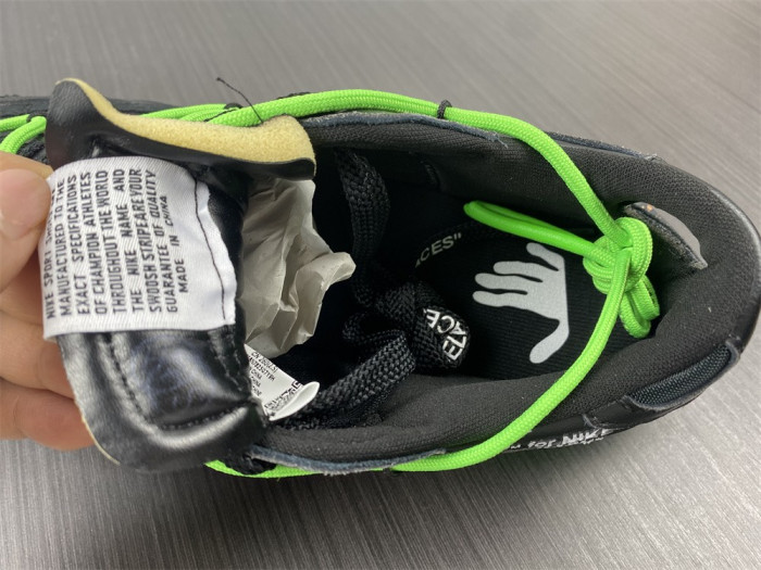 nike blazer low x ofw "black / green" dh7863-001