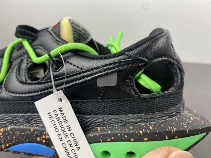 nike blazer low x ofw "black / green" dh7863-001
