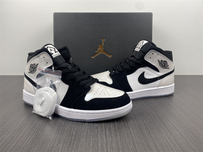air jordan 1 mid white black Di*m*nd dh6933-100