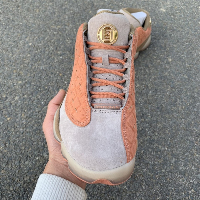 clot x air jordan 13 low sepia stone/canteen-terra blush at3102-200