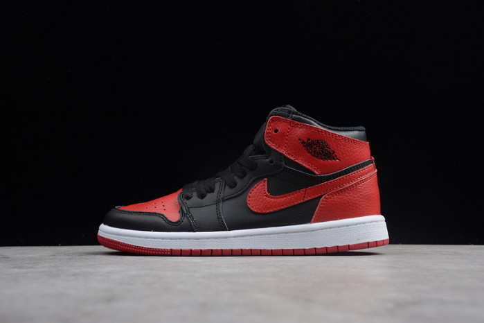 kids air jordan 1 retro high og banned bred black red  555088 001