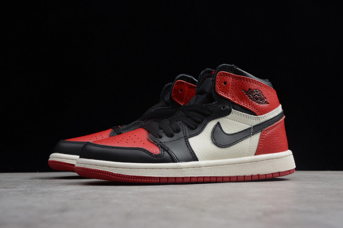 kids air jordan 1 retro high og "bred toe" 555088 610