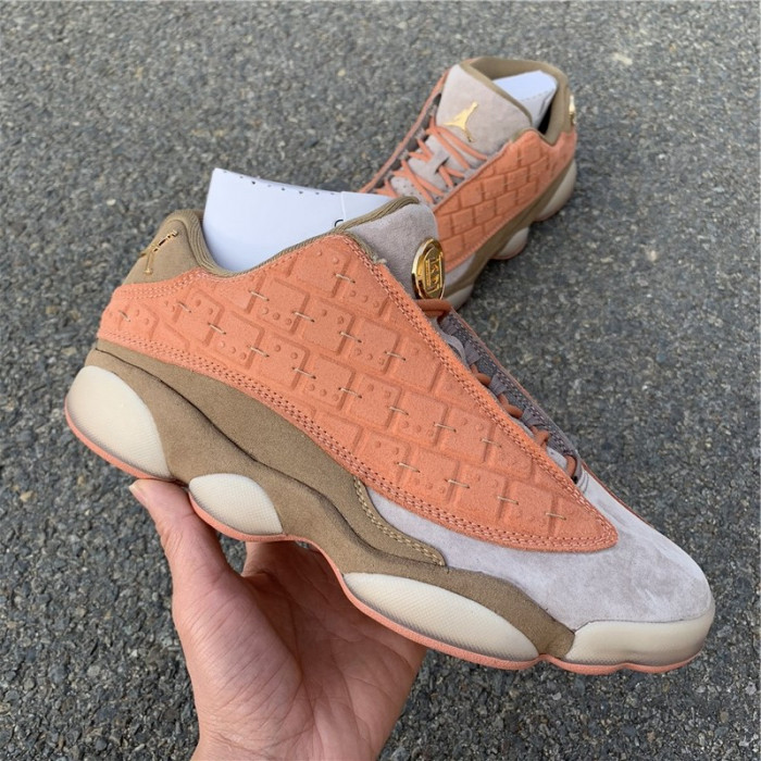 clot x air jordan 13 low sepia stone/canteen-terra blush at3102-200