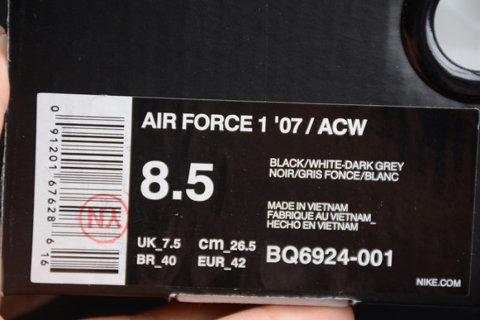 a cold wall x air force 1 low bq6924-001