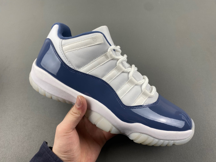 air jordan 11 low retro white midnight navy | fv5104-104