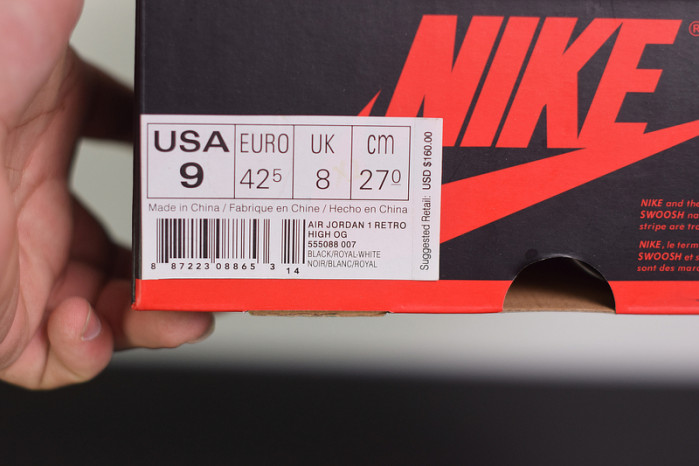 air jordan 1 retro royal (2017) 555088-007