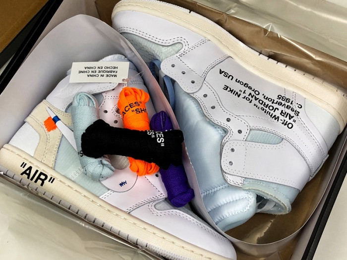 air jordan 1 retro high ofw white  aq0818-100
