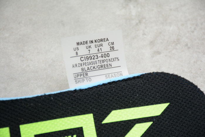 nike air zoom alphafly next% black electric green ci9925-400