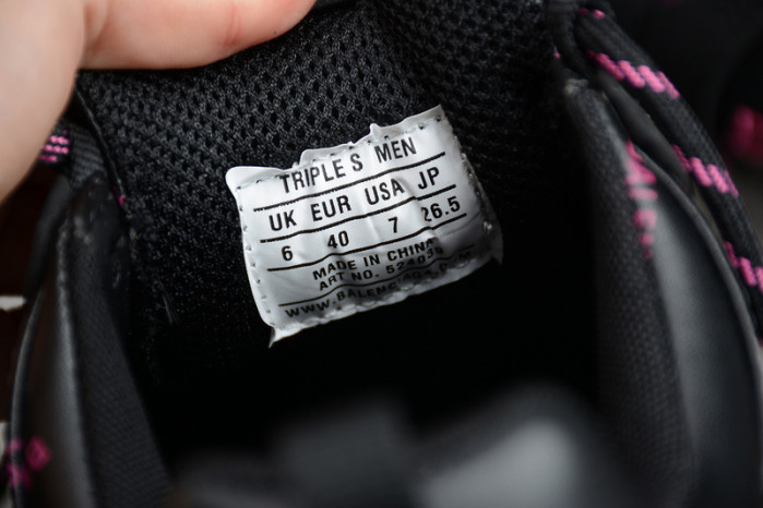 blcg sneaker triple.s.gomma black pink 524039-w2fa1-7635