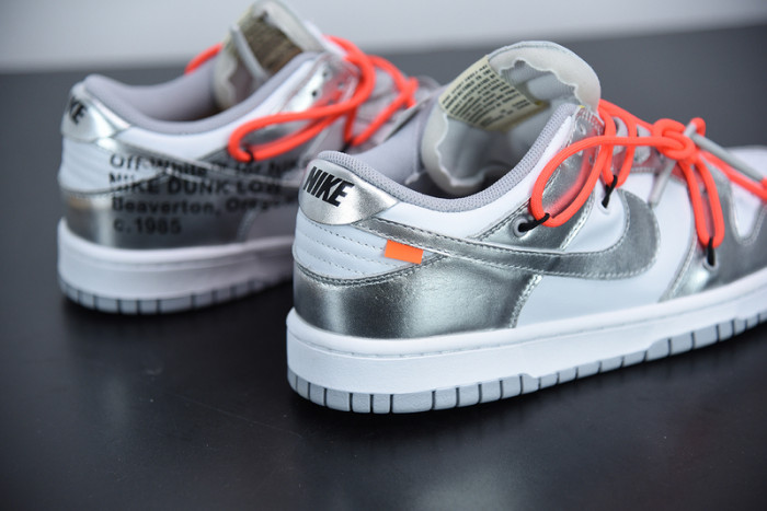 off white x nike dunk sb low silver white ct0856-800