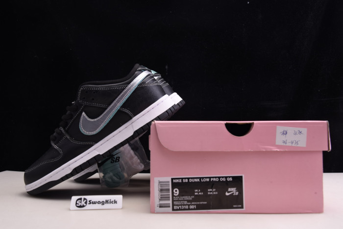 nike sb dunk low Di*m*nd s*pply co black Di*m*nd bv1310-001