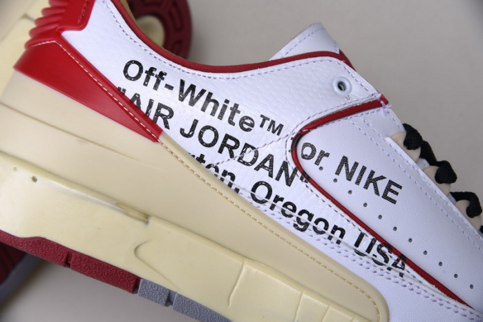 ofw x air jordan 2 low white red dj4375-106