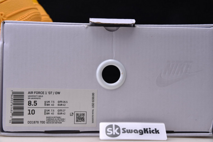 ofw nike air force 1 university gold dd1876-700