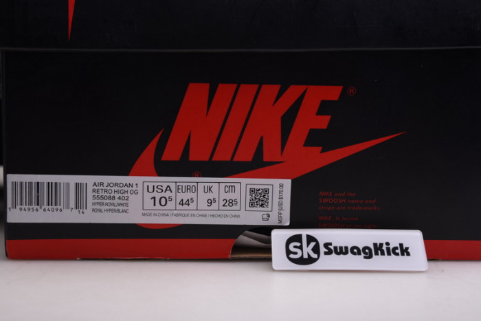 air jordan 1 retro high og hyper royal  555088-402