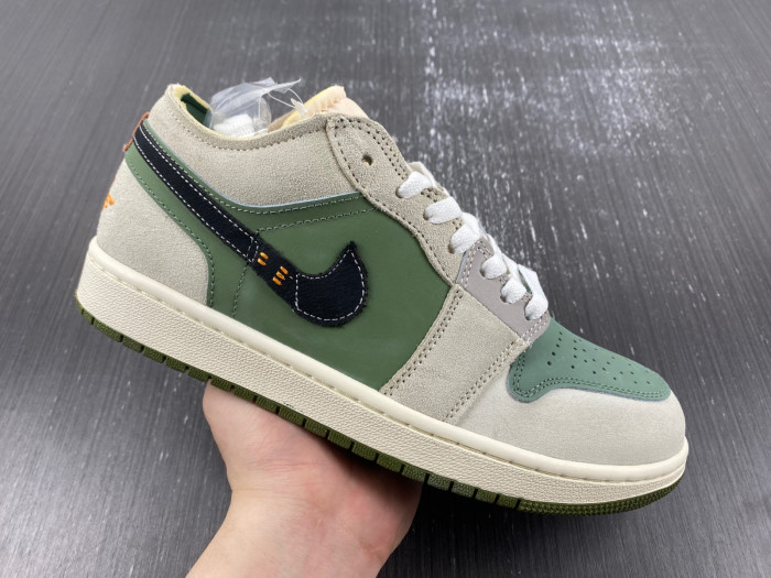 air jordan 1 low craft se “light olive” fd6819-300