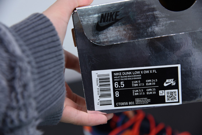 ofw x nike sb dunk low orange perple white  ct0856-801