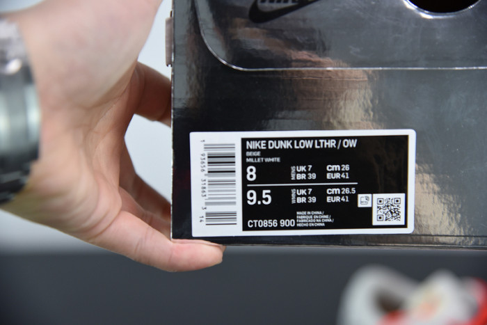 nike dunk low ofw white ct0856- 900