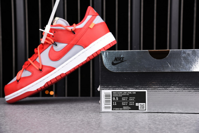 nike dunk low ofw university red  ct0856-600