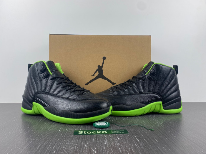 air jordan 12 black and green