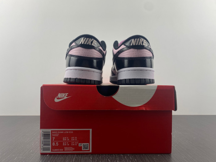 nike dunk low pink black patent dj9955-600