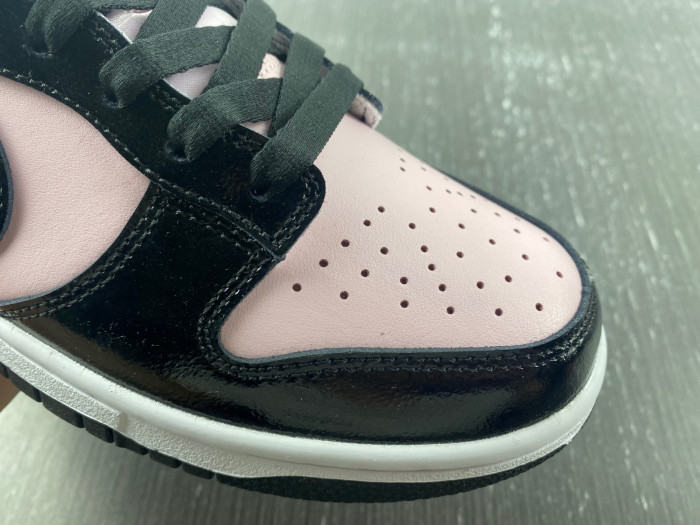 nike dunk low pink black patent dj9955-600