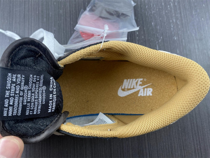 travis scott x nike air jordan 1 low og l0vt monogram brown damier azur dm7866-216