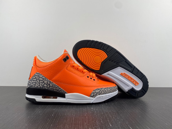 nike air jordan 3 retro orange white cement grey ct8532-801