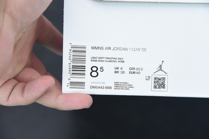 air jordan 1 low white pink grey  dm5443-666