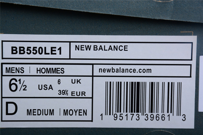 new balance 550 white green black - bb550le1