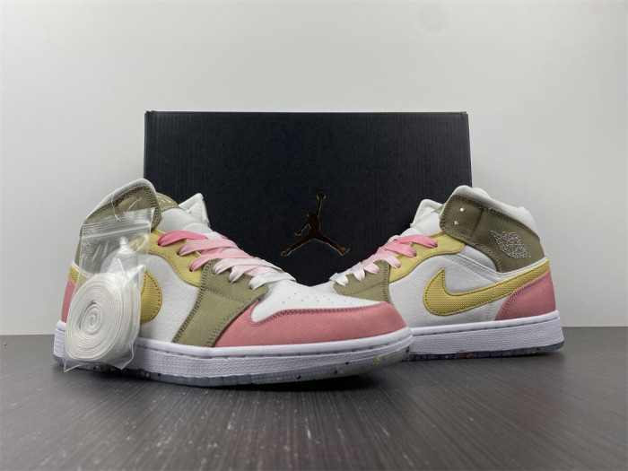 jordan 1 mid se pastel vivid green grind  - dj0338-100