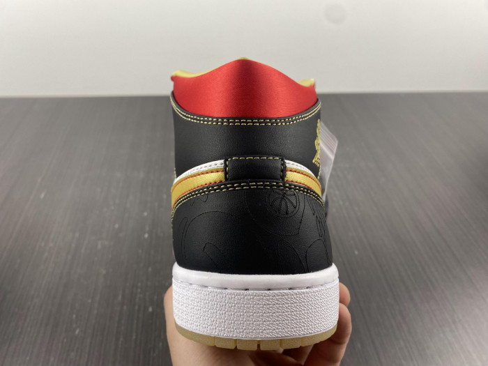 jordan 1 mid xq white black sport red - dv0576-176