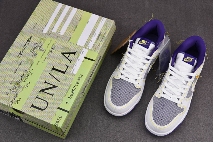 union nike dunk low purple gold dj9649-500
