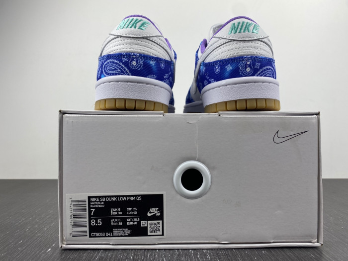 nike sb dunk low white navy blue purple ct5053-041